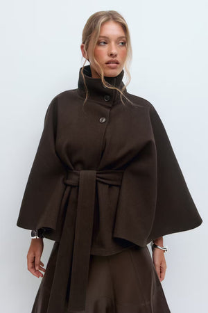 The Milano Belted Cape Coat