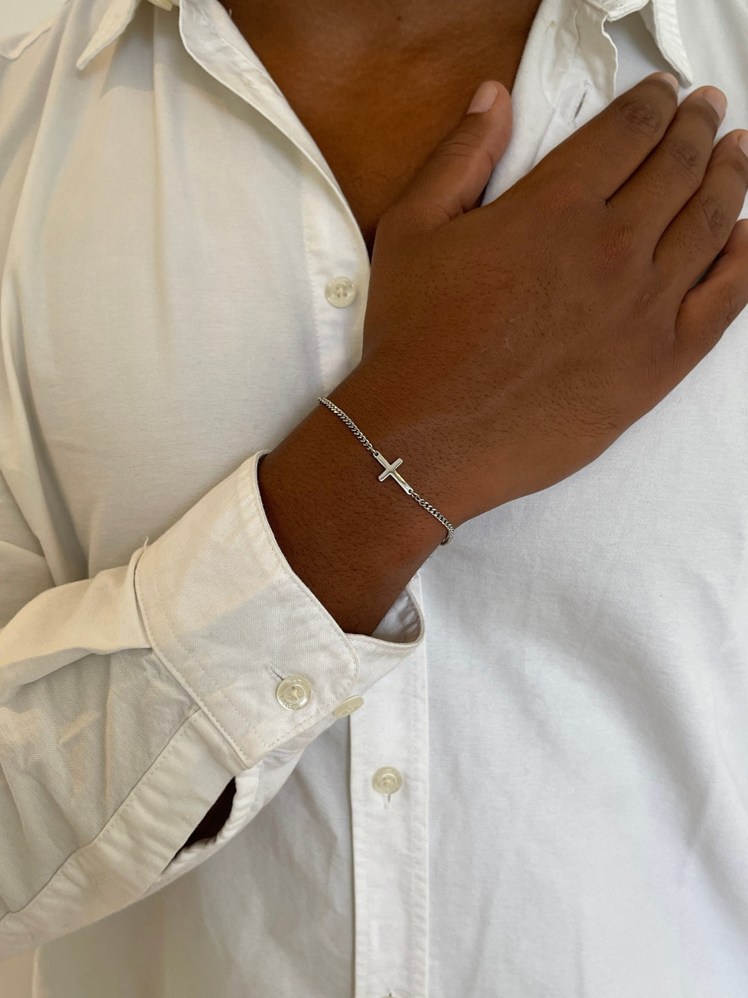 Silver Cross Cuff
