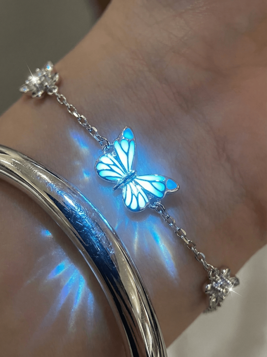 Luminous Dream Blue Butterfly Bracelet
