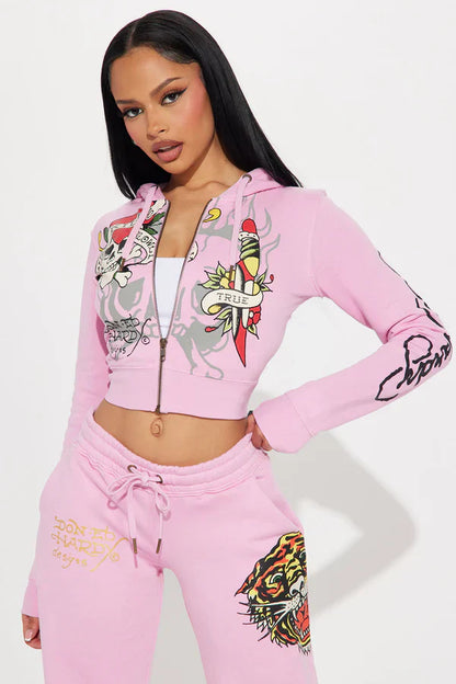 Y2K Retro Vibe Hoodie Set