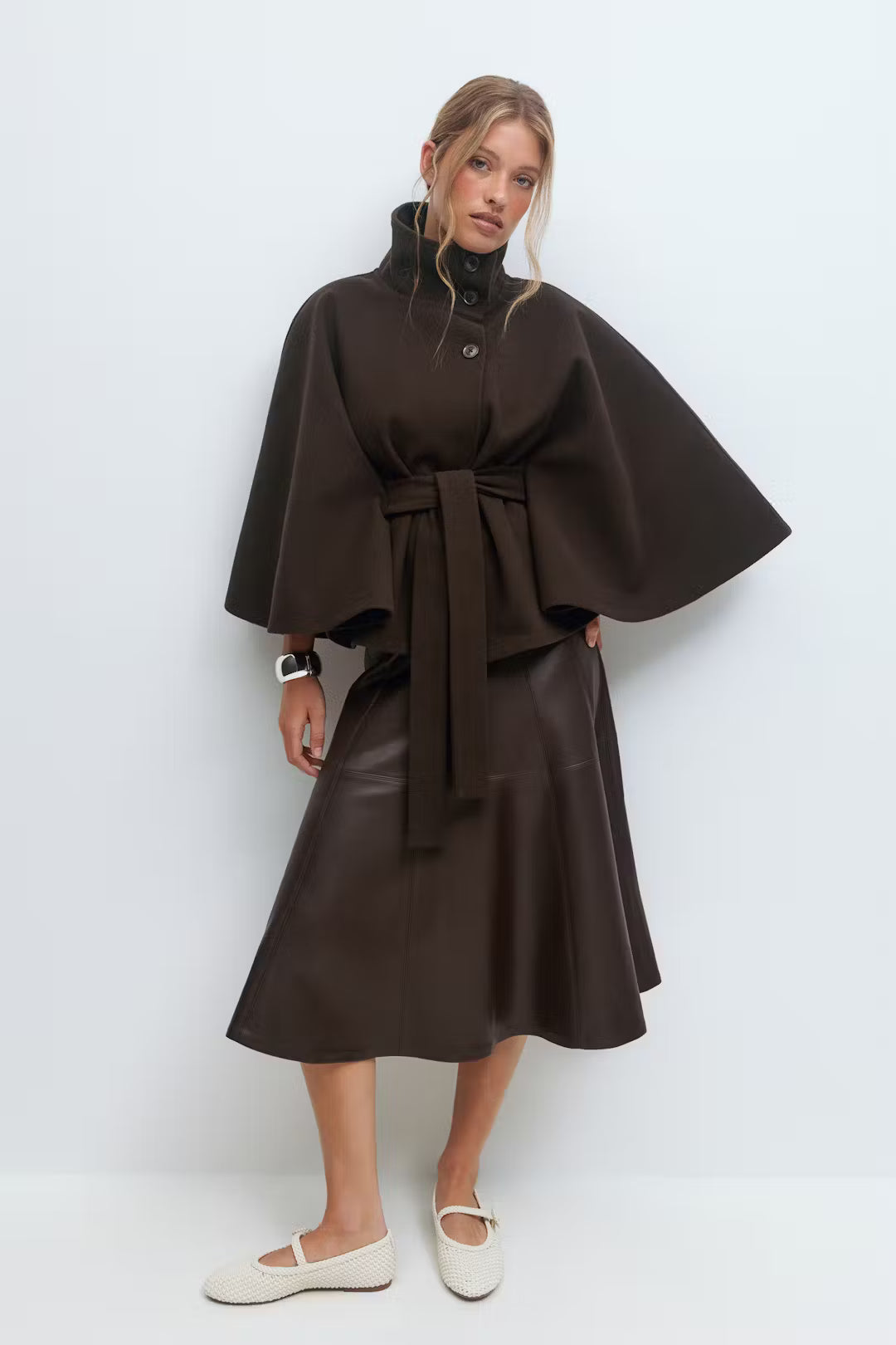 The Milano Belted Cape Coat