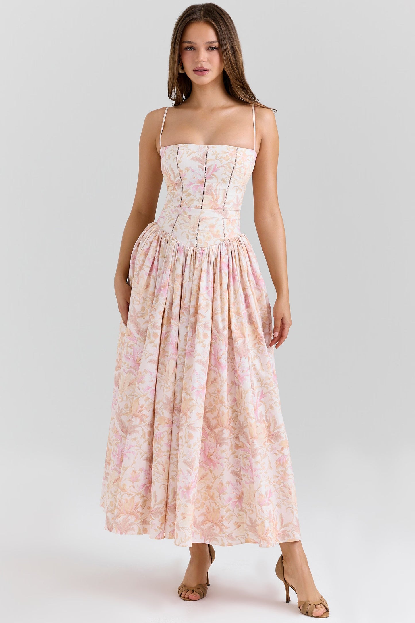 CorsetShape™ Floral Midi Dress