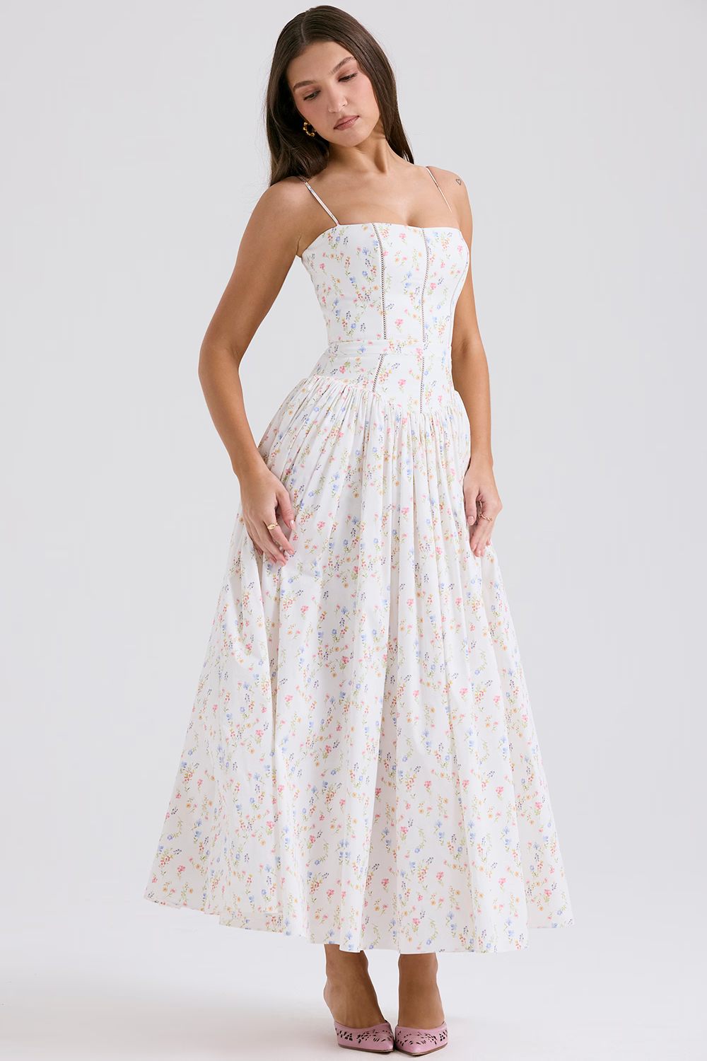 CorsetShape™ Floral Midi Dress