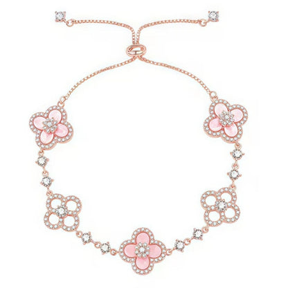 Sparkling Clover Charm Bracelet