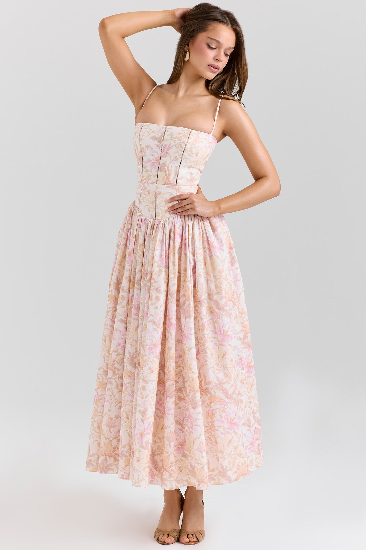 CorsetShape™ Floral Midi Dress