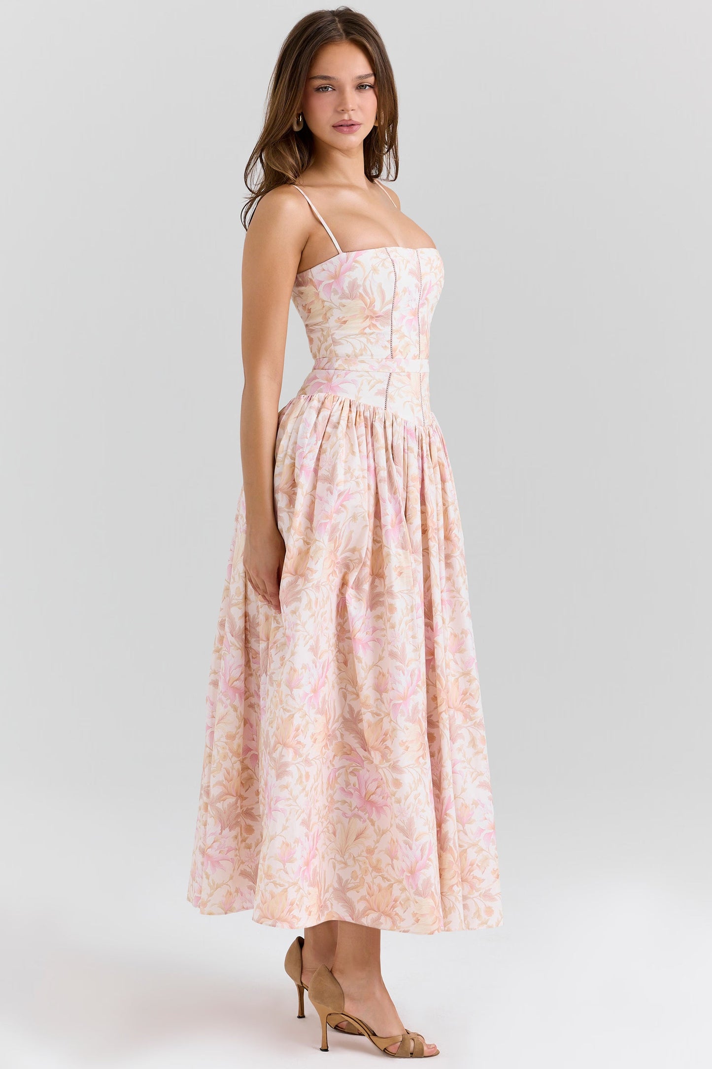 CorsetShape™ Floral Midi Dress