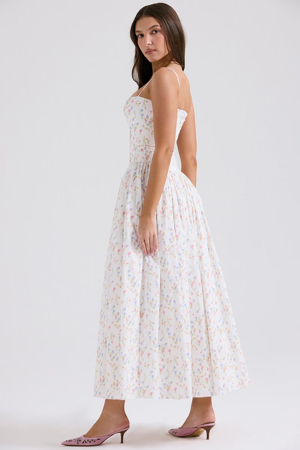 CorsetShape™ Floral Midi Dress