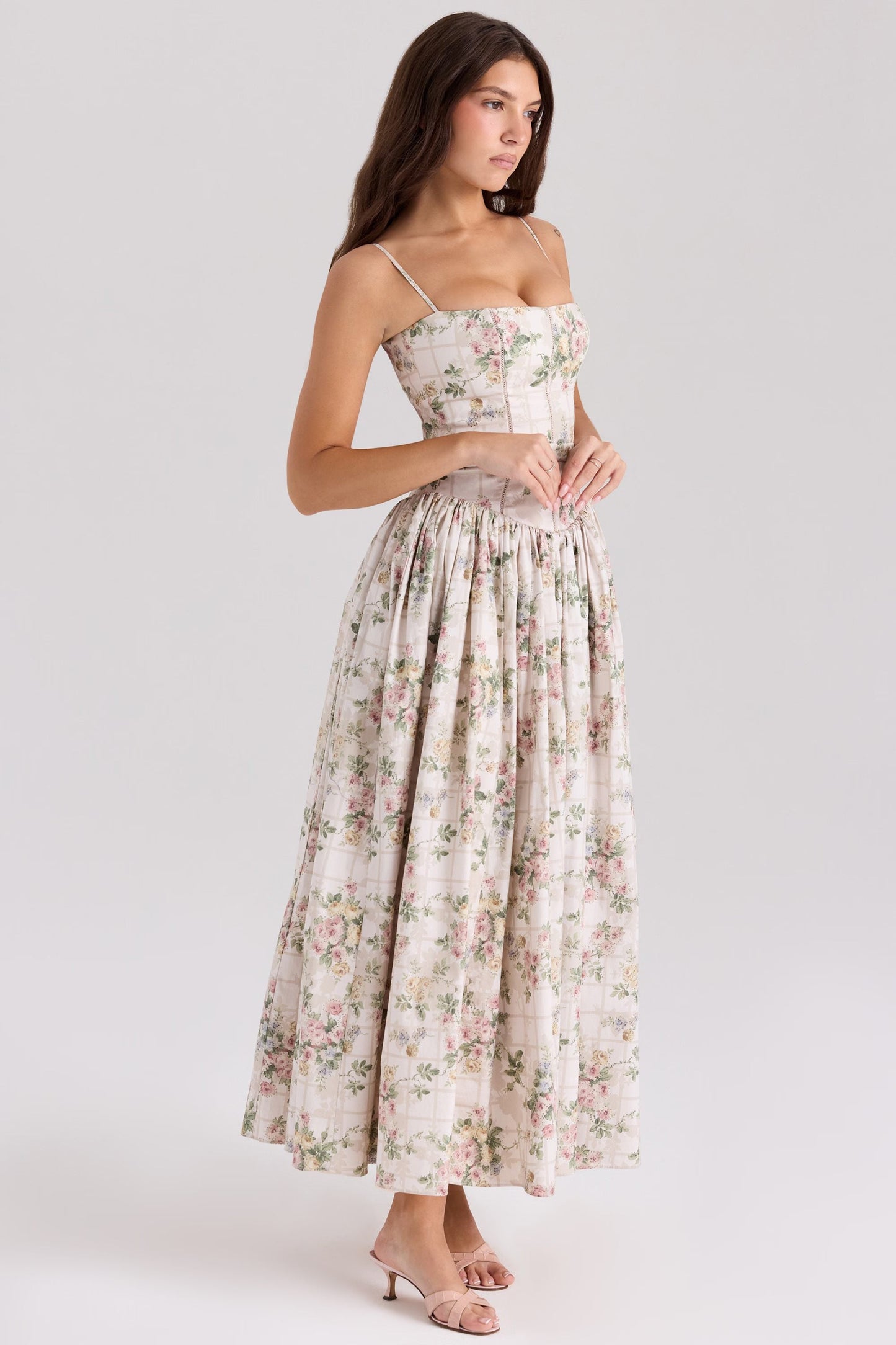 CorsetShape™ Floral Midi Dress